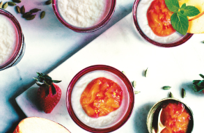 Рисовый пудинг с фруктовым пюре